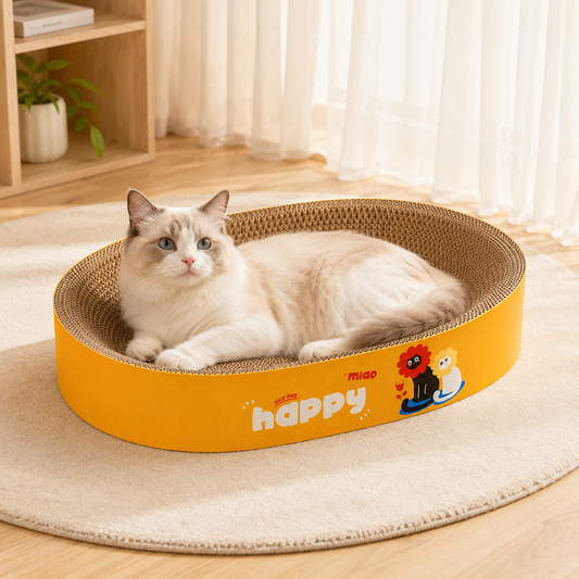 Round Cat Scratcher Bed – Durable Cardboard Cat Scratch Pad & Lounge Bowl 🐾