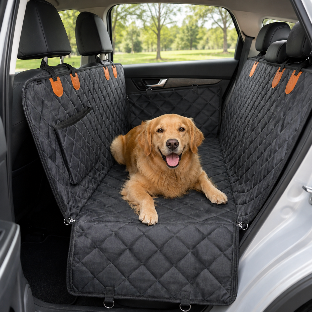 Waterproof Dog Car Seat Cover Hammock – Anti-Scratch Back Seat Protector for Cars, SUVs & Trucks 🐾