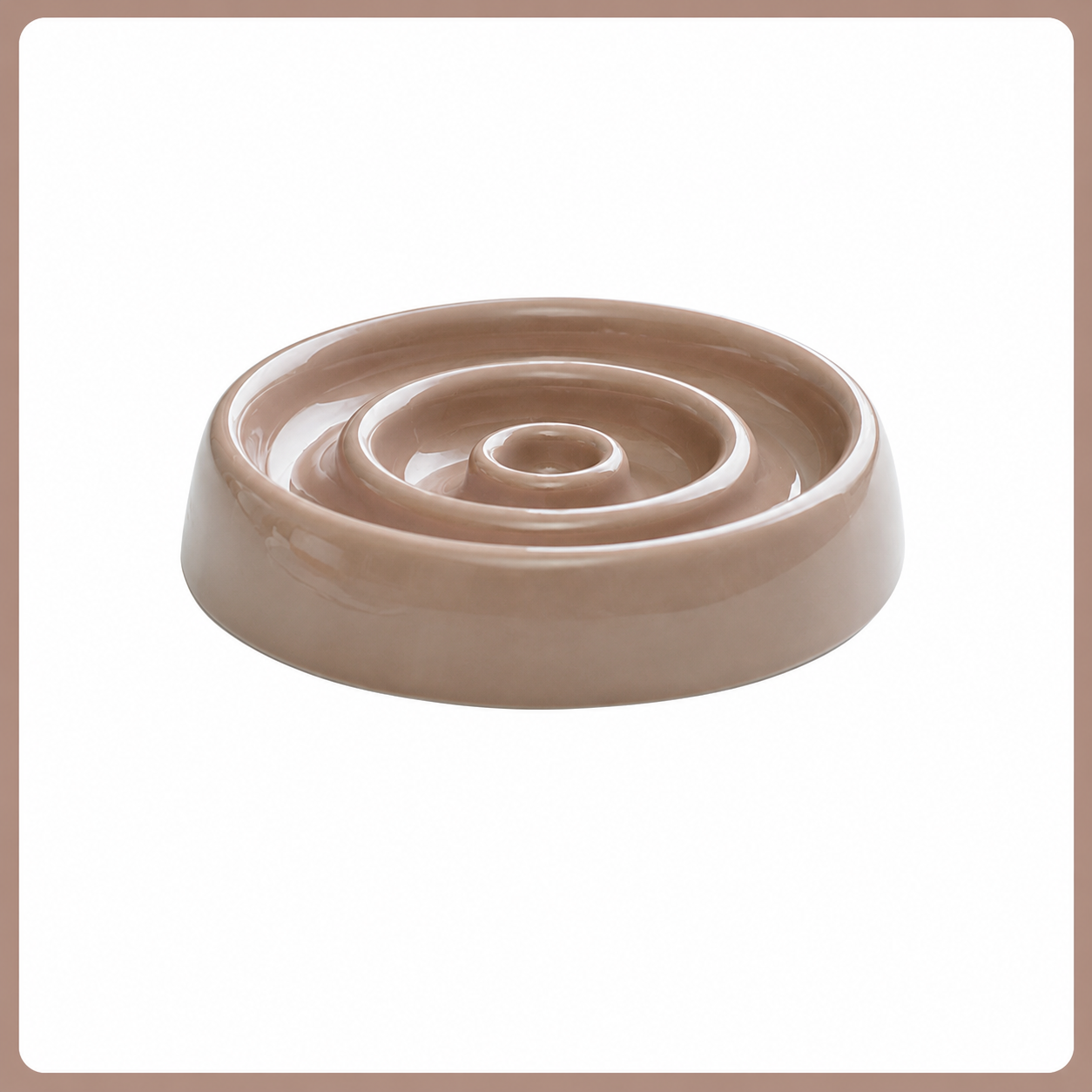 Ceramic Slow Feeder Cat Bowl – Elevated Anti-Gobble Pet Food Bowl with Wooden Base 🐾