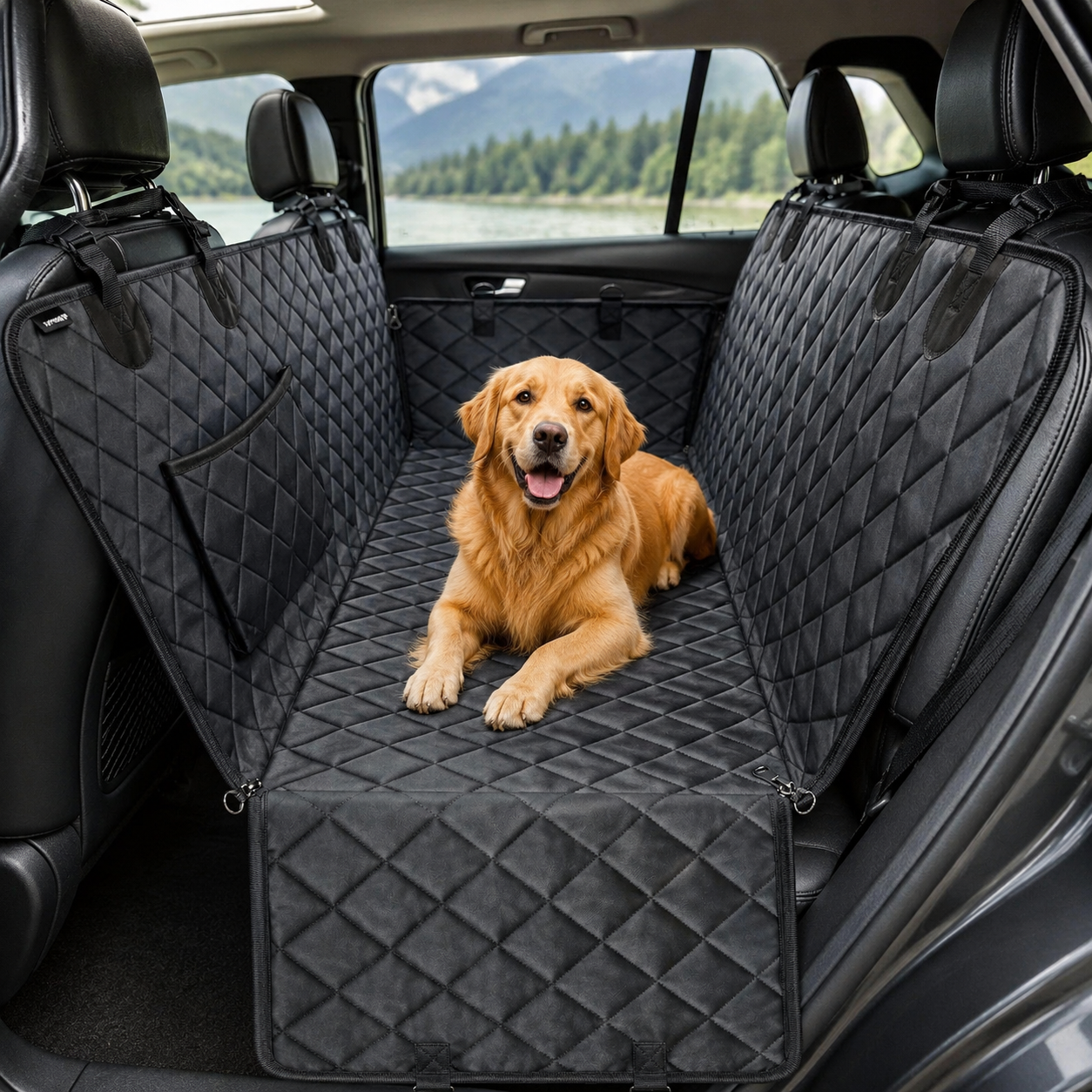 Waterproof Dog Car Seat Cover Hammock – Anti-Scratch Back Seat Protector for Cars, SUVs & Trucks 🐾