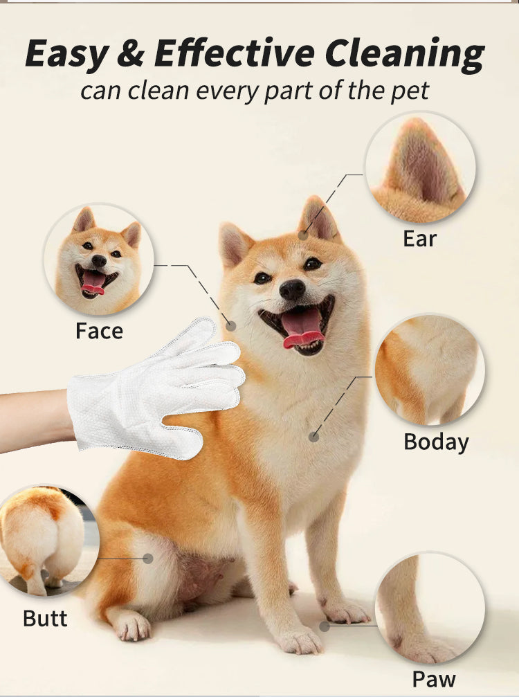 Rinse-Free Pet Grooming Wet Wipes