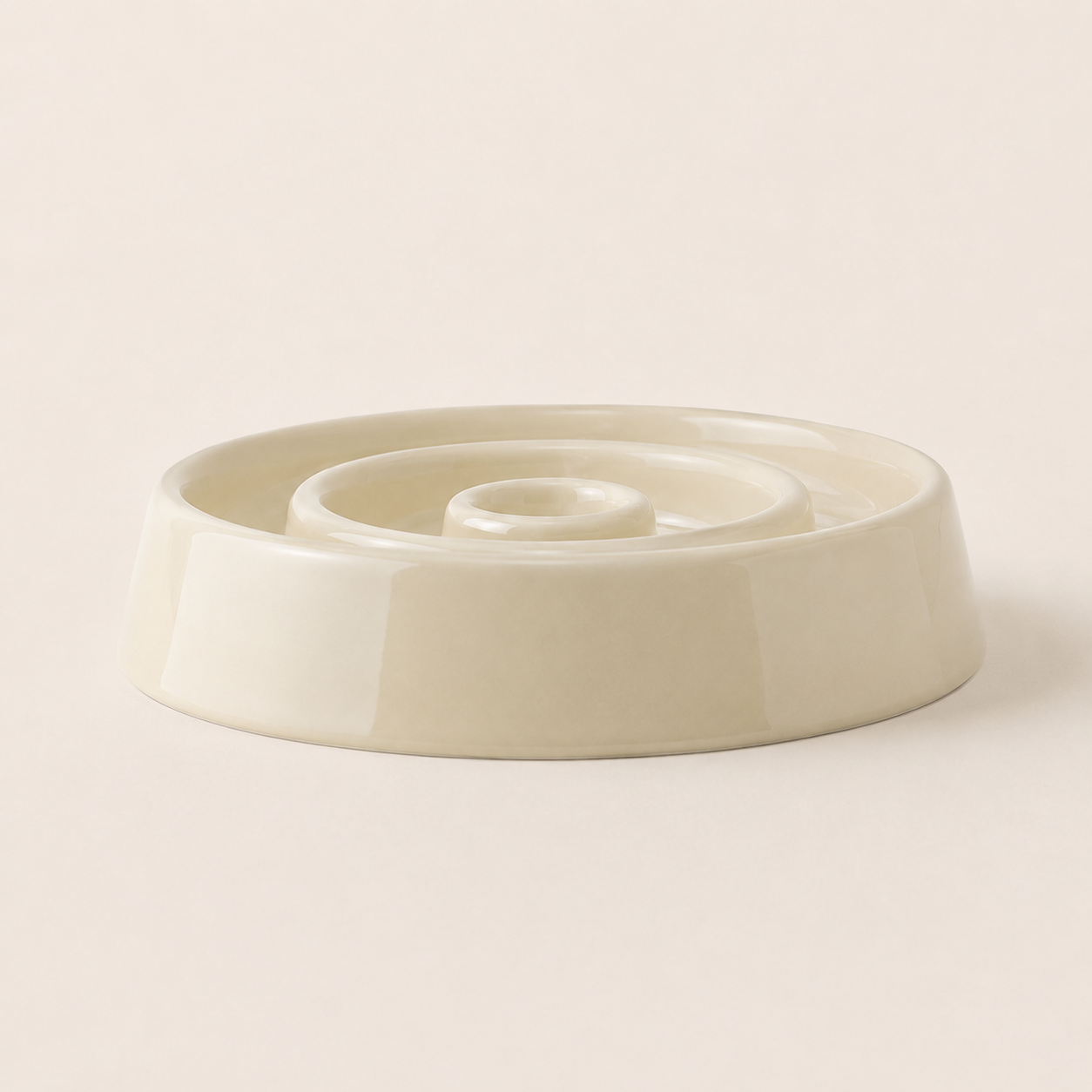 Ceramic Slow Feeder Cat Bowl – Elevated Anti-Gobble Pet Food Bowl with Wooden Base 🐾