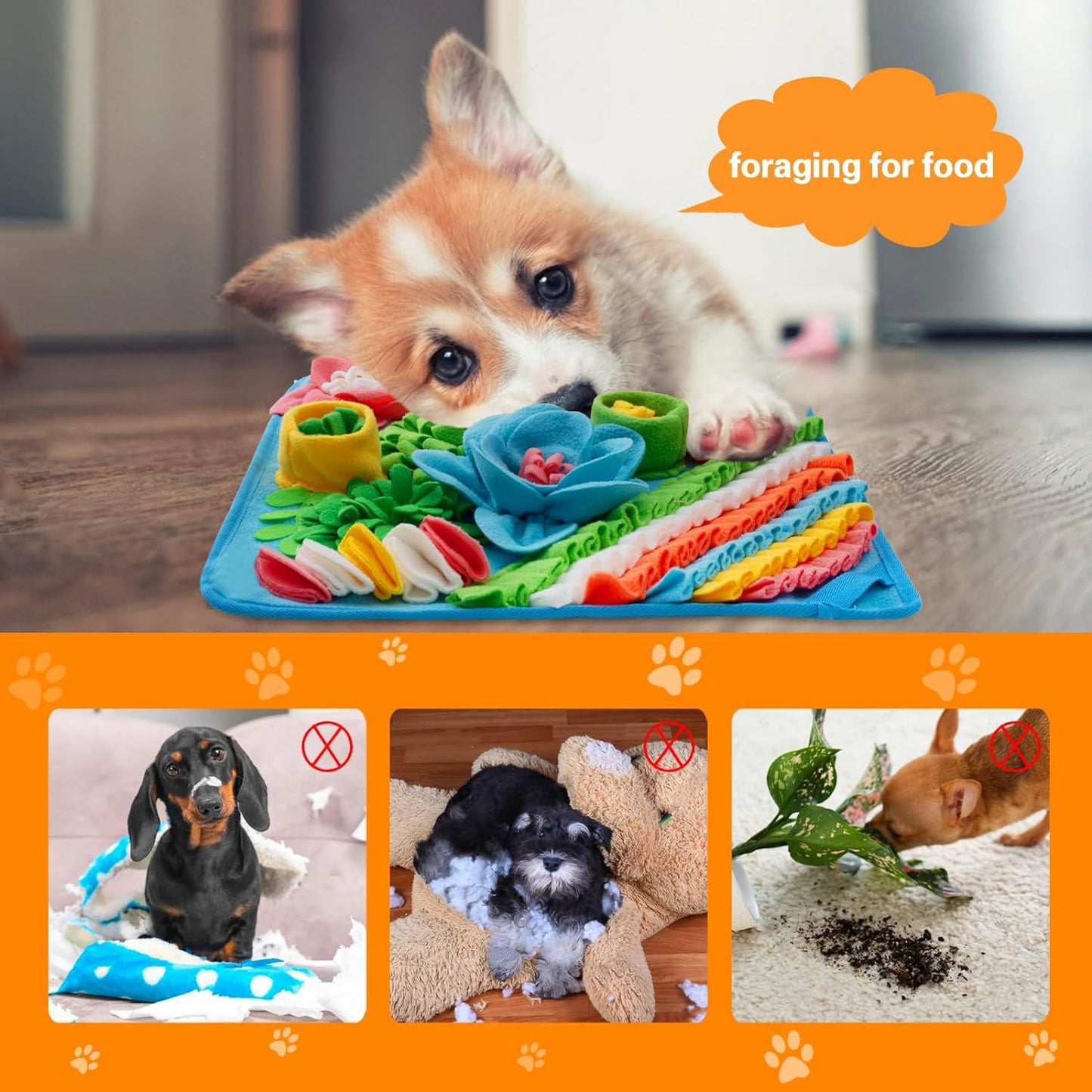 🐶 Keep Pets Busy! Interactive Snuffle Mat for Treat Training & Slow Feeding