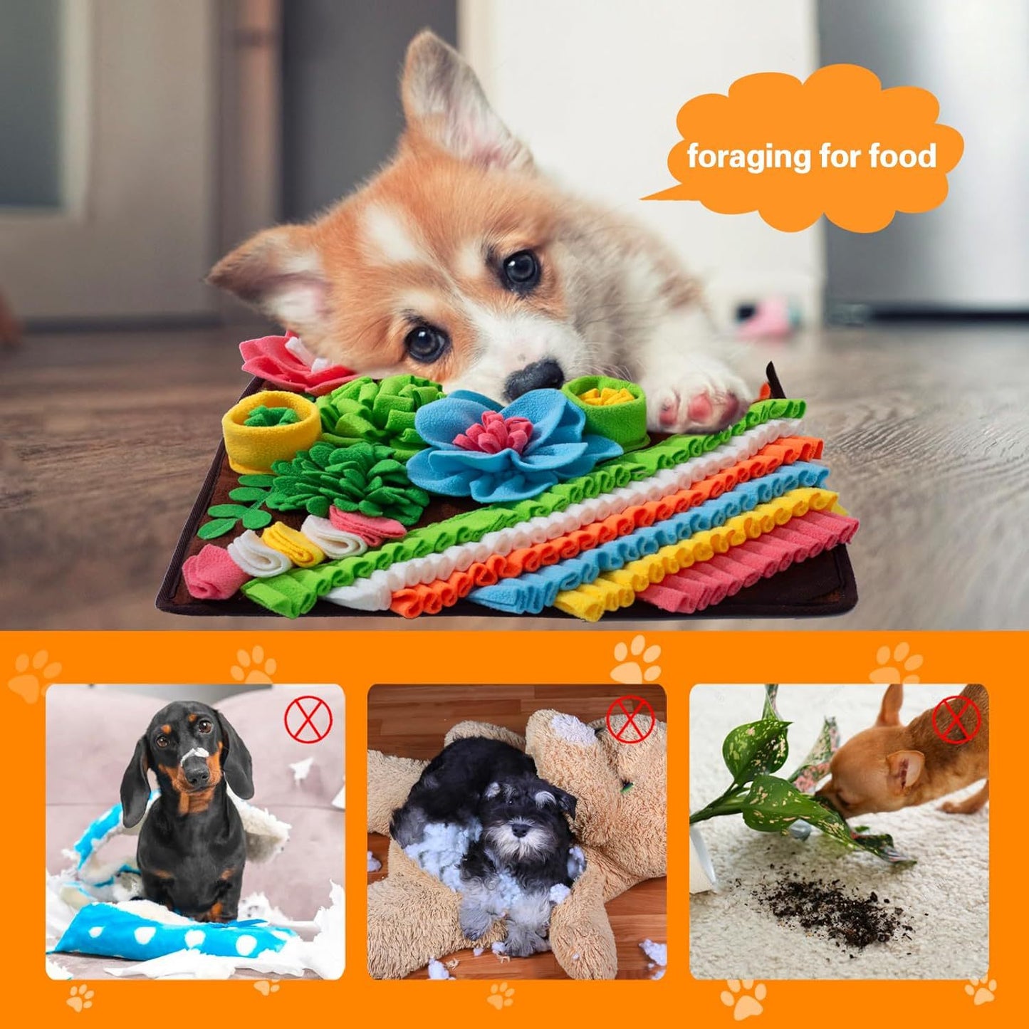 🐶 Keep Pets Busy! Interactive Snuffle Mat for Treat Training & Slow Feeding