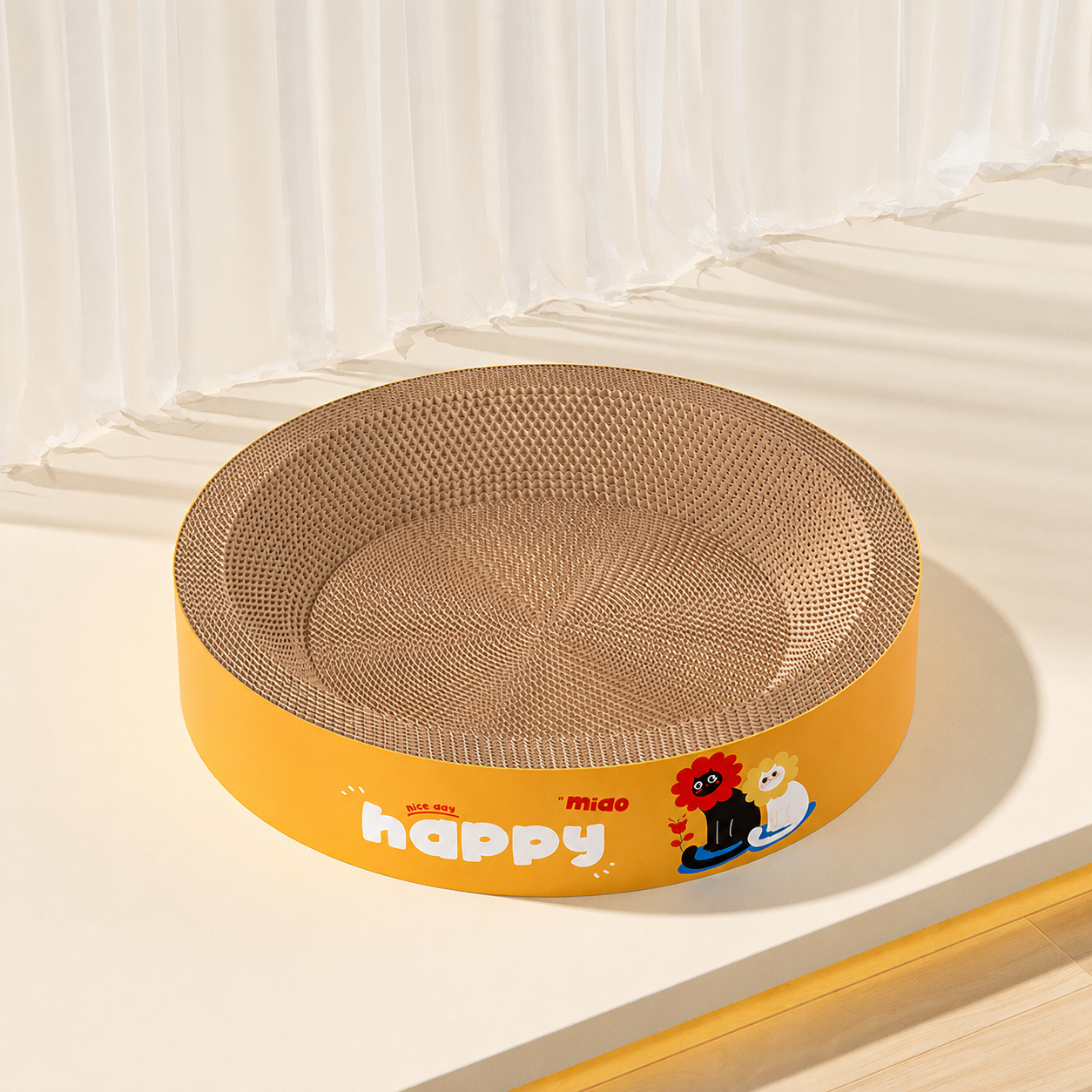 Round Cat Scratcher Bed – Durable Cardboard Cat Scratch Pad & Lounge Bowl 🐾