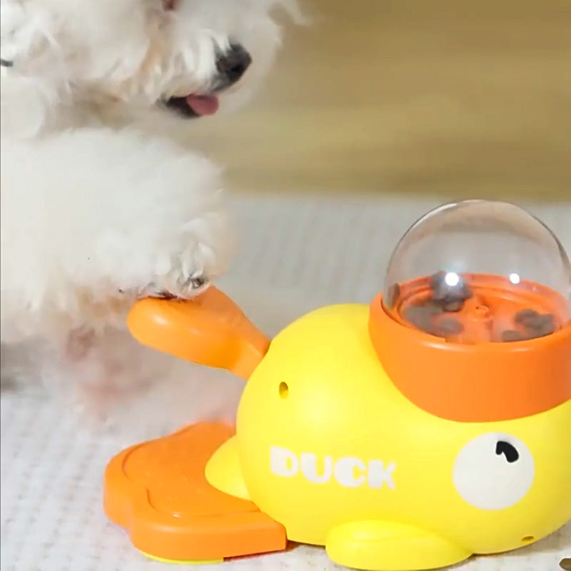 ⏳Time-Limited Special⏰2-in-1 Interactive Pets Puzzle Toy & Feeder – Duck Design, Treat Dispenser, Non-Slip Base 🦆